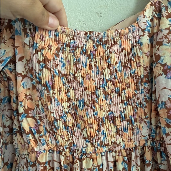 Band of the Free Floral Bohemian Boho Long Sleeve Midi Dress XS - Picture 11 of 16